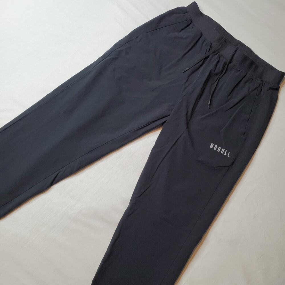 NoBull Men's Size L Woven Jogger Pant Drawstring Pockets Black